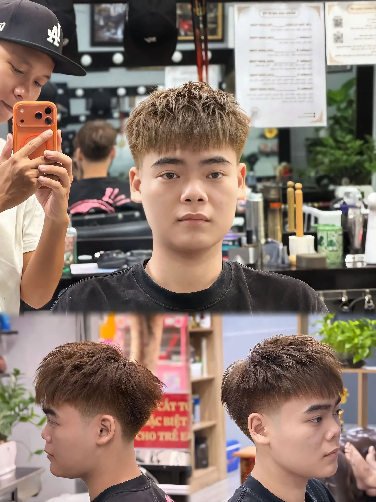 Khách cắt tóc tại Cố Đô Barbershop